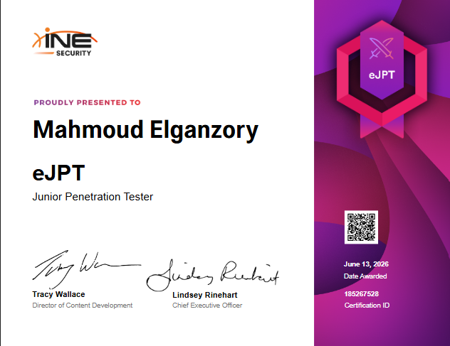 eJPT Certification — Mahmoud Elganzory
